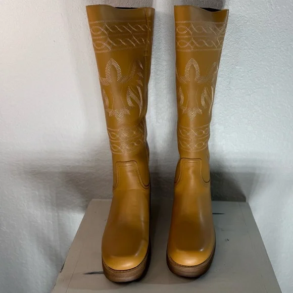 New Dingo Avalon Leather Intricate Stitch Boot Plantain Women's 8.5 Retro Boho - Picture 2 of 9